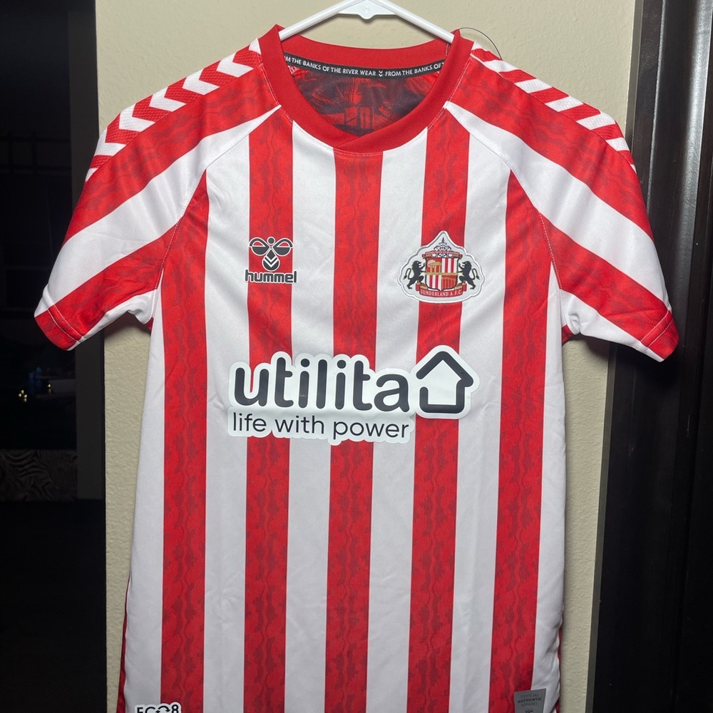 Hummel Sunderland Red and White Striped Jersey
